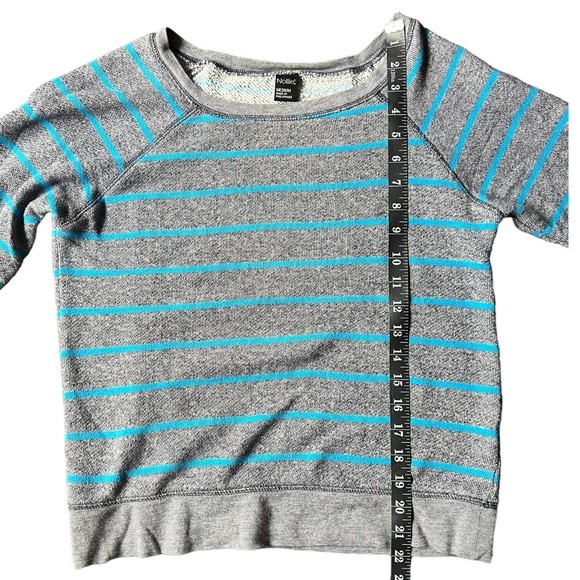 Pacsun Nollie M Blue Gray Striped Pullover Sweatshirt Sweater Women's Medium Y2K - Picture 7 of 9